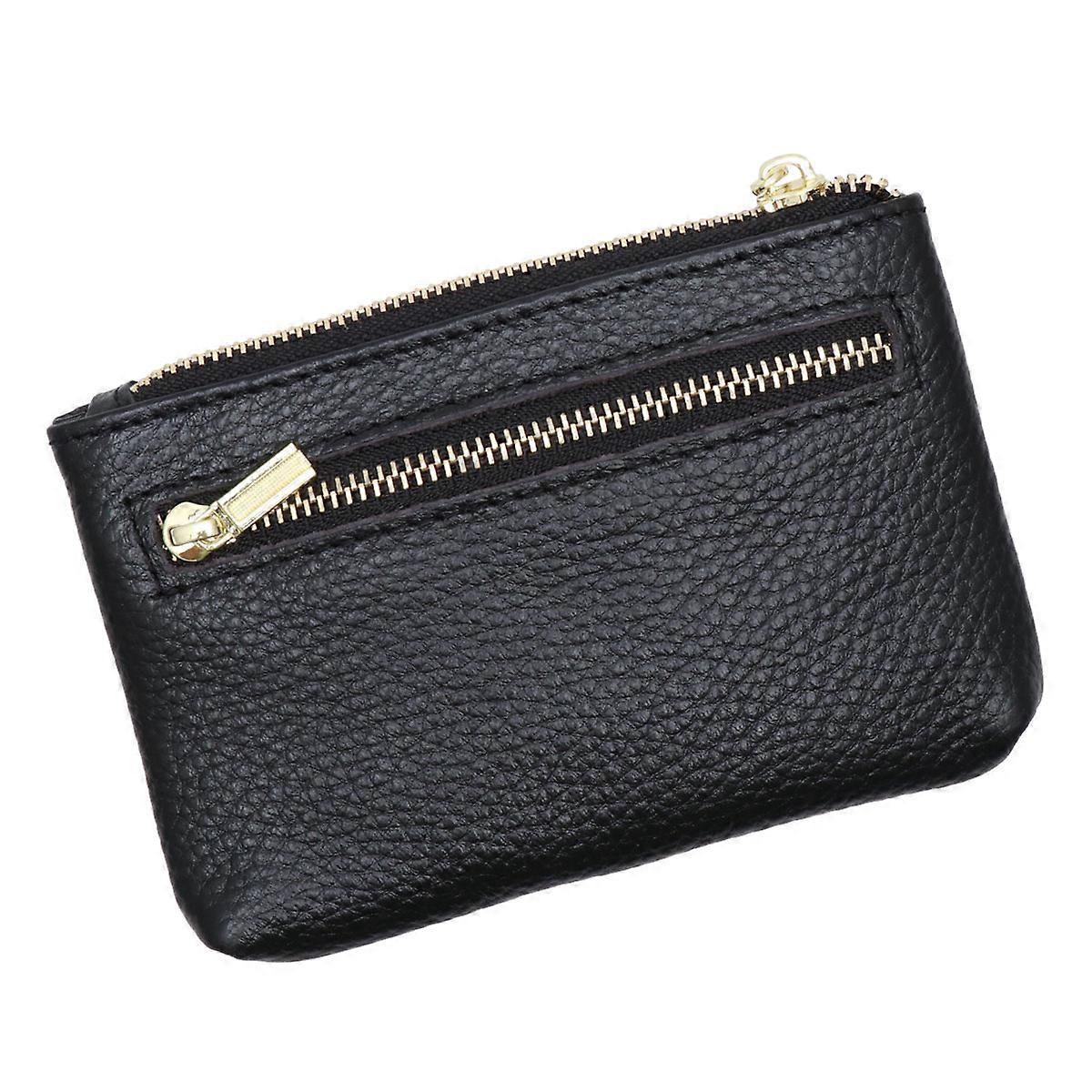 Money Bags With Zipper Rectangular Black Coin Bag For Organizing Small Items School Shopping Work Going Out 1Pcs