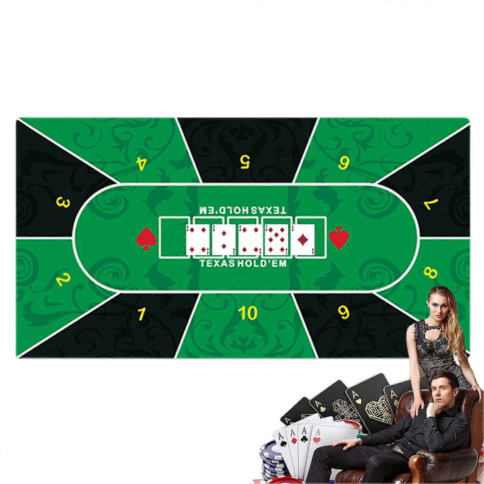Texas Hold'em Mat, Poker Table Mat, Thick Rubber Tablecloth, NonSlip Game Layout Mat
