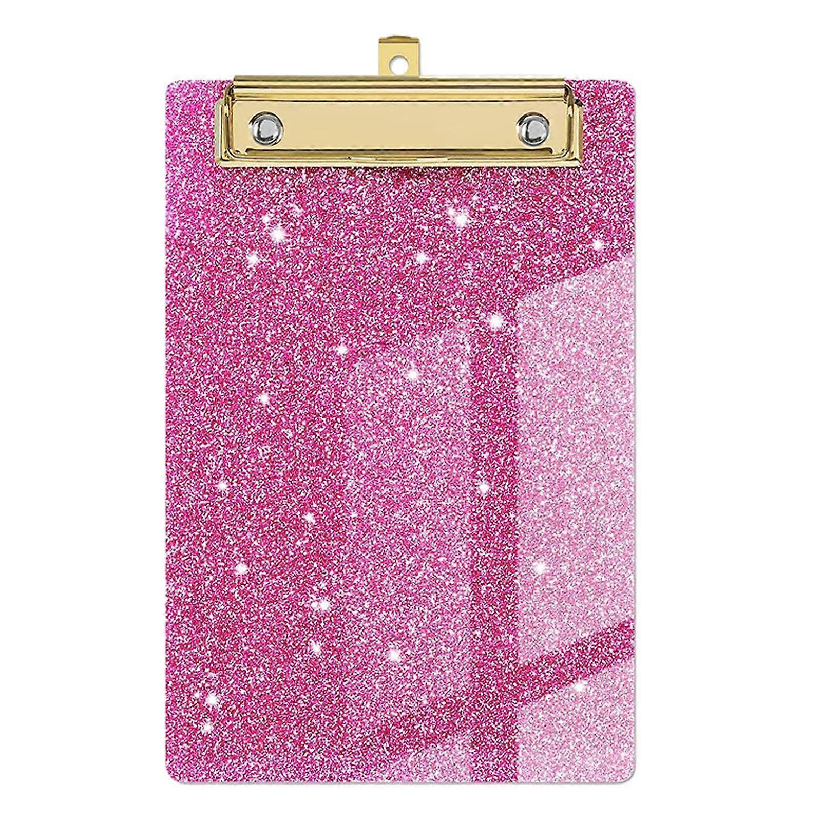 Glitter Clipboard Letter Size Flat Profile Gold Clip Cute Confetti Clipboard