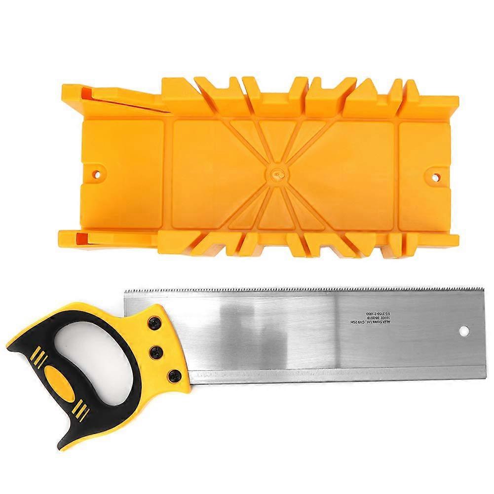12 Inch ABS Plastic Clamp Miter Box with SK5 Alloy Steel Back Saw for Precise Woodworking and DIY Projects