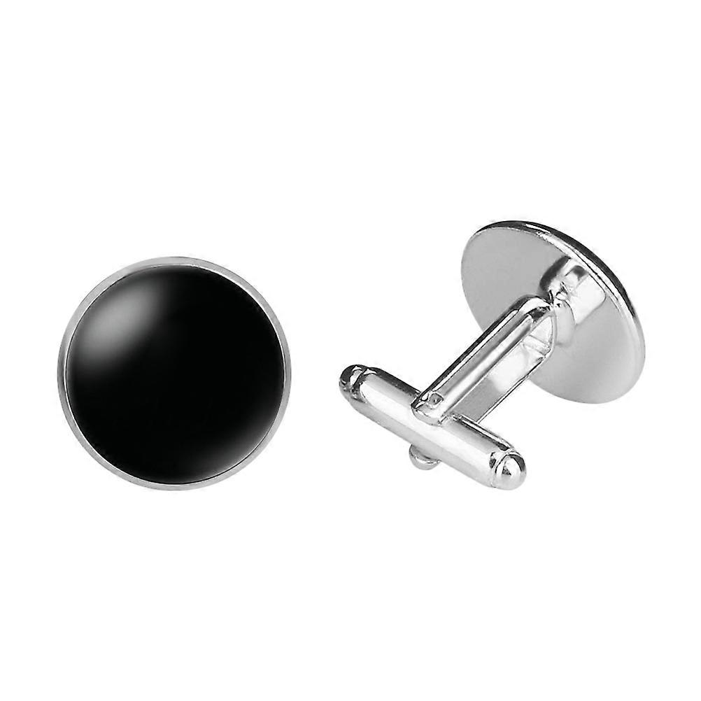 Collar Button Cuff-Link Glass Copper Round Sleeve Decoration Daily Wear 1.6*1.6cm Electroplating 1 Pair