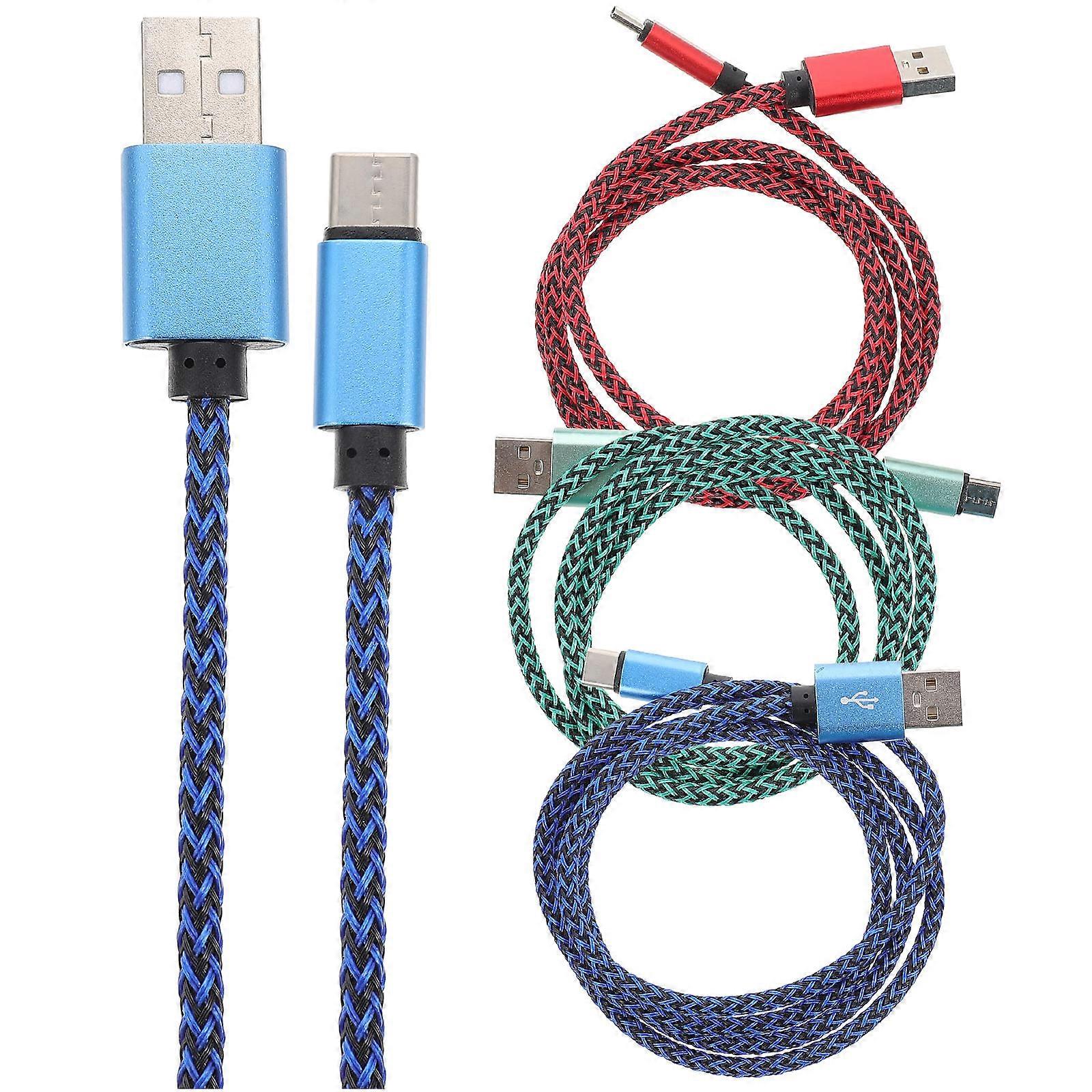 Universal Charging Cable Type-C Usb Cables Long Length 100cm Users of Computers Tablets Smartphones 3Pcs
