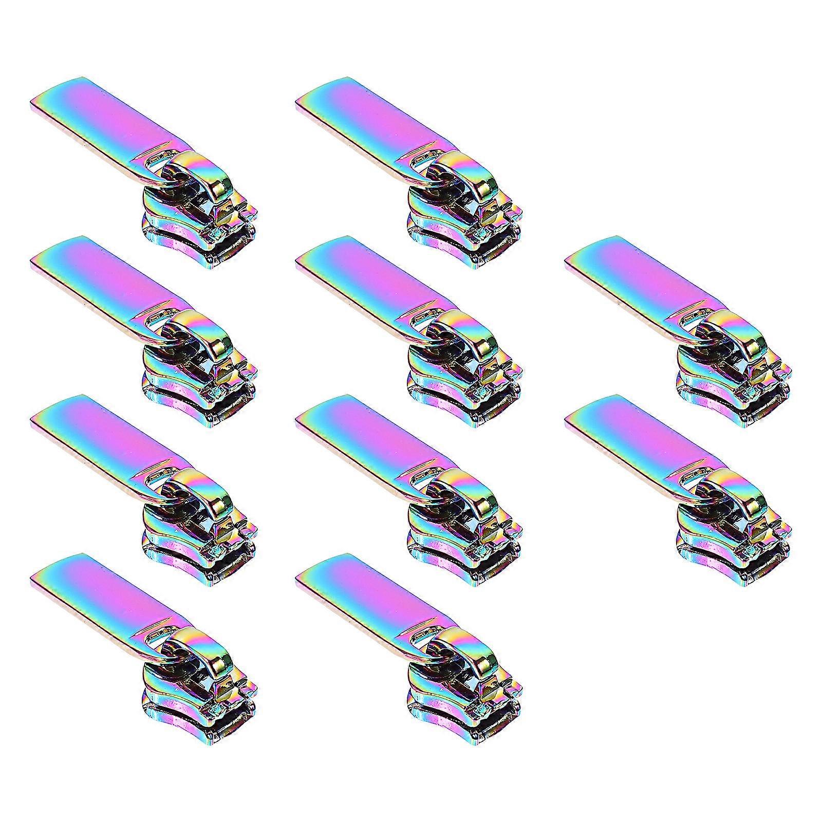 10 Pcs Multi-Colored Zipper Pull Tabs Metal DIY Craft Accessories Replacement For Damaged Zippers Suitable For Customization Projects
