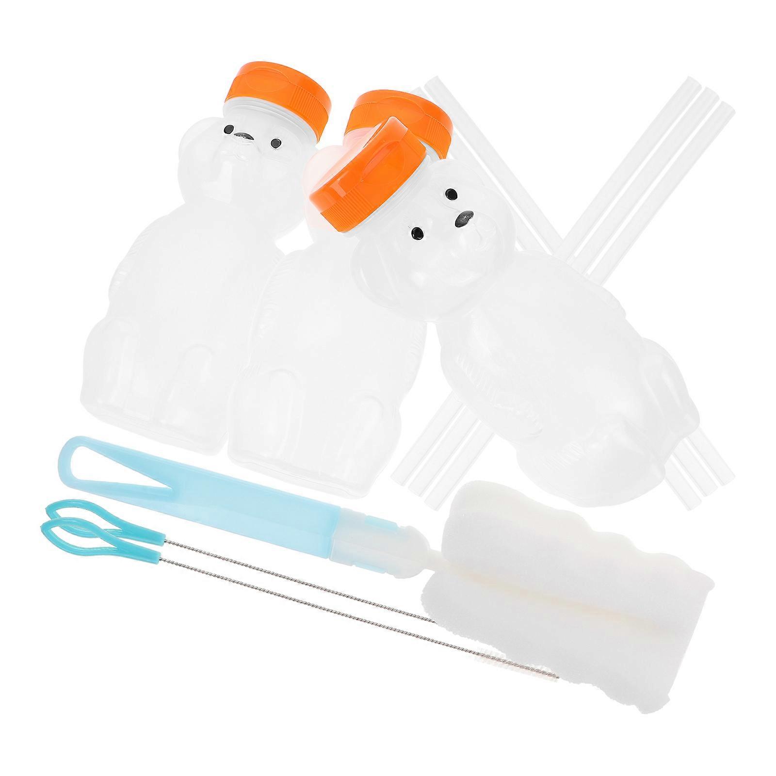 Decorative Bear Shaped Plastic Material Airtight Beverage Container 1 Set