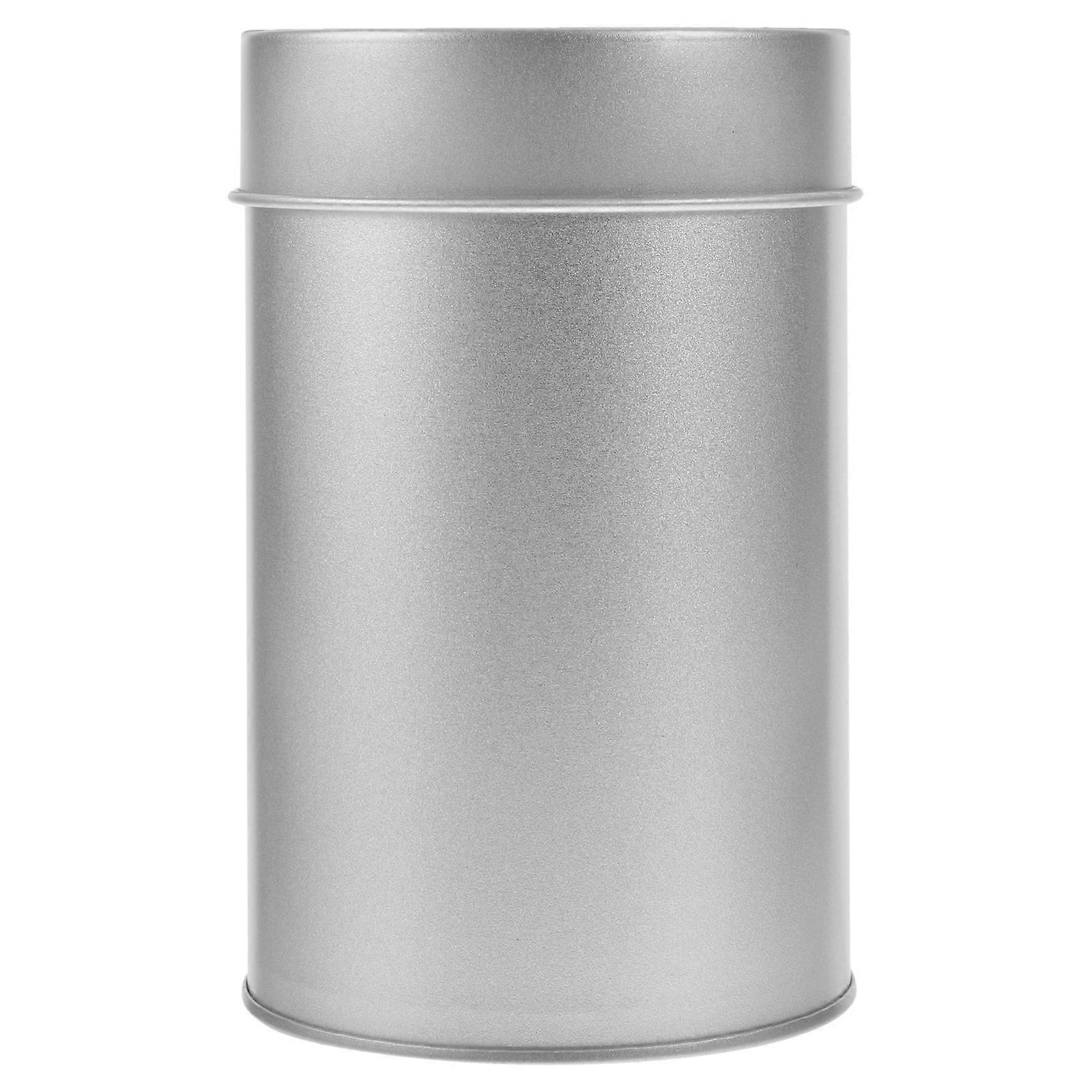 Silver Airtight Tea Canister for Storage with Lid Made of Tinplate Perfect for Travel 4.5"x3.2"