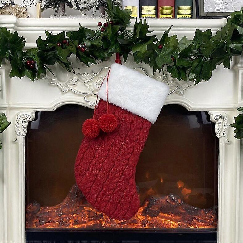 Jul stickade strumpor Presentpåse Prydnadstillbehör Hänge