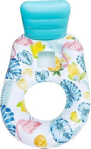 Floating Relaxation Lounge, Deluxe, Inflatable Pool Float for Adults, with Backrest and Cup Holder for Relaxing in Pool or Lake, Light Green