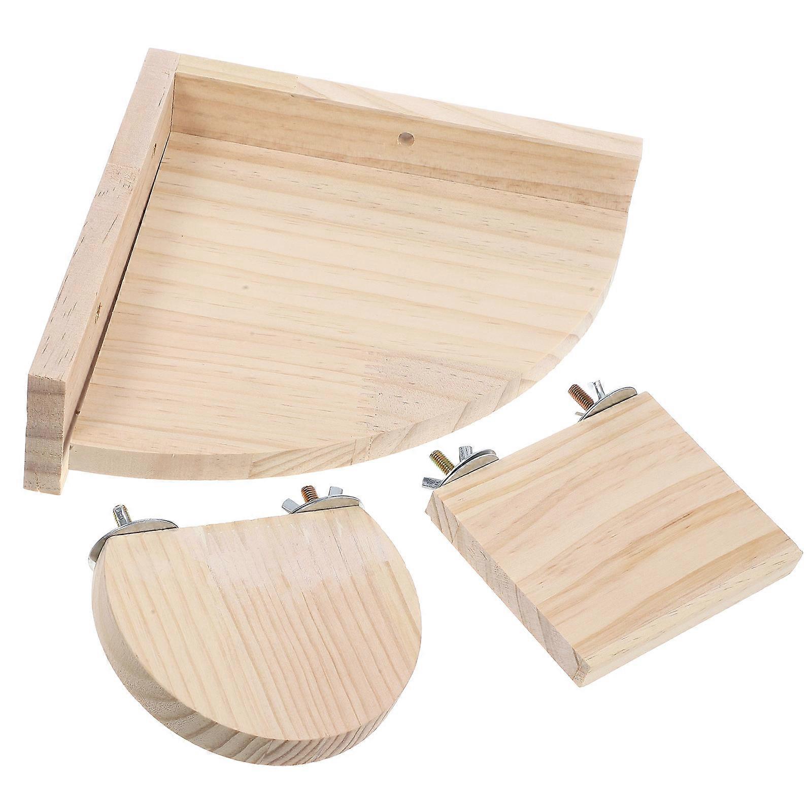 3Pcs Wood Hamster Toy Jumping Board for DIY Pet Platform