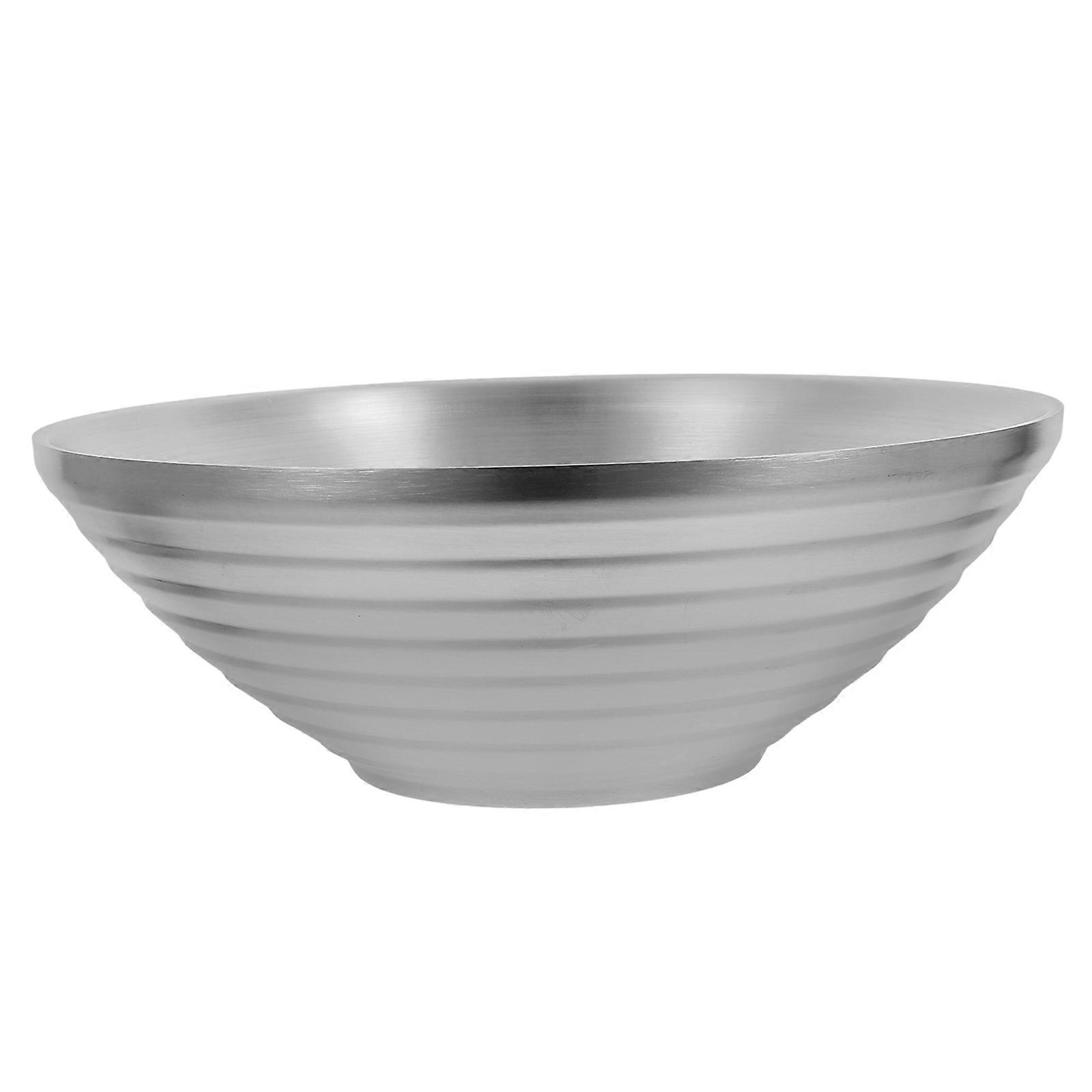 Stainless Steel Soup Bowl for Noodles with Double Layer Insulation and Large Capacity 17.5 oz Silver
