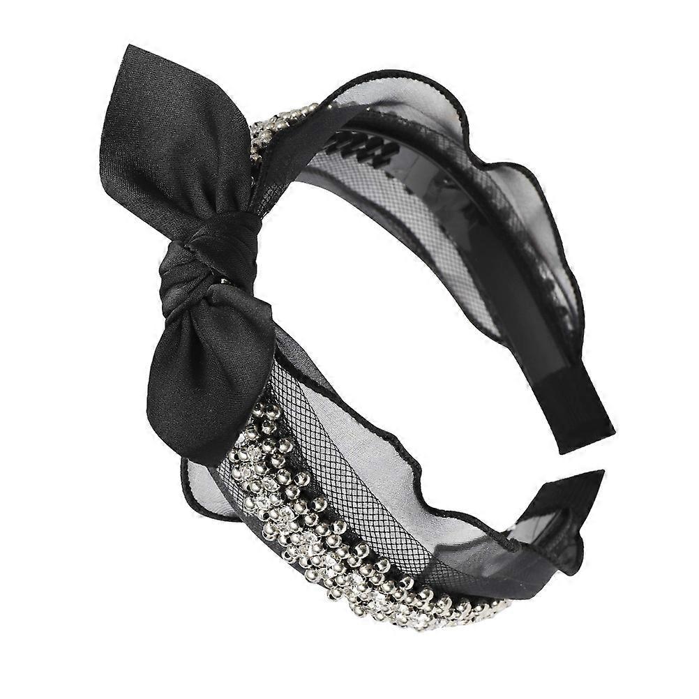 Handmade Headdress with Rhinestone Bowknot for Decoration Perfect Hair Accessory for Women's Size 0.5 x 4.5