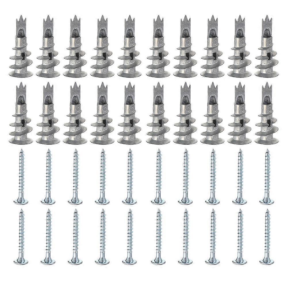 50 Sets Self Drilling Screws for Plasterboard – Durable Zinc Alloy Wall Anchors for Easy Installation of Mirrors, Picture Frames, and More – Reusable