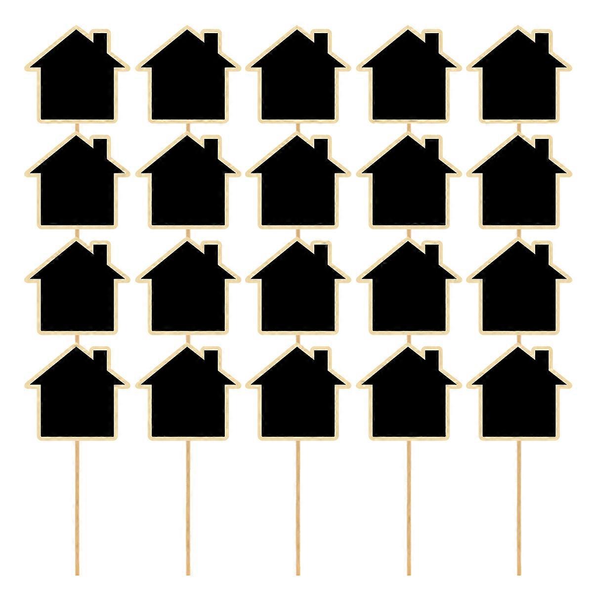 Wooden Mini Chalkboard Toppers for Garden with Black Color Perfect for Writing Messages and Decorating 20pcs