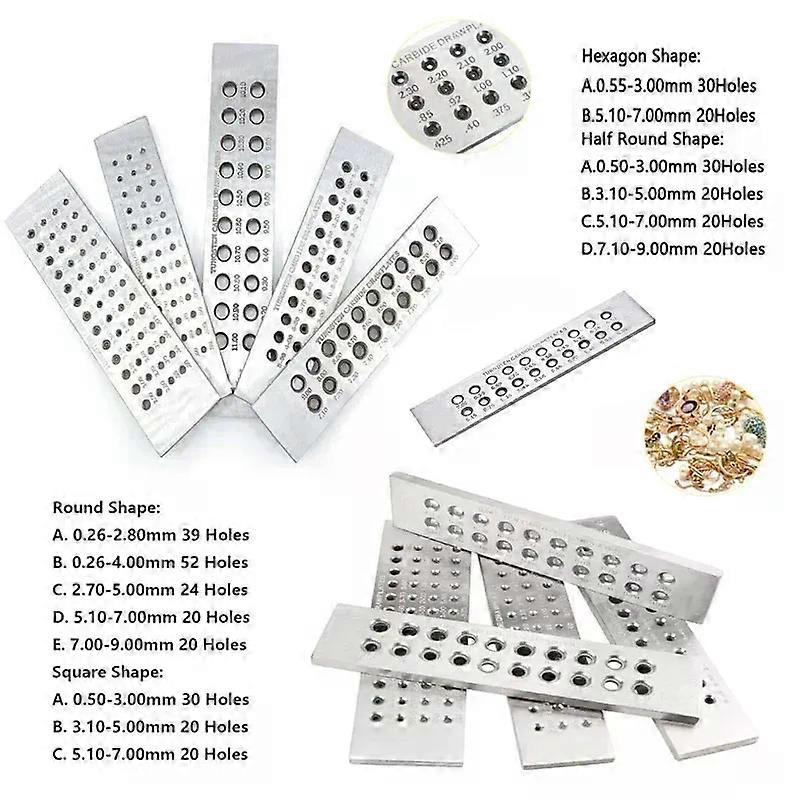 1pc Round/Square/Half Circle/Hexagonal tungsten carbide wire pull plate jewelry wire pull plate round pull plate for jewelry DIY