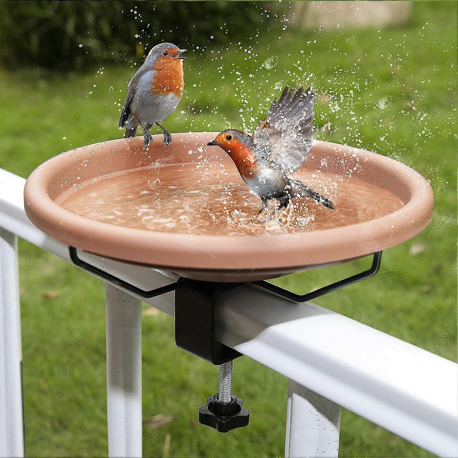 Bird Feeder Station – Bird Bath Deck Mount – Bowl Bath and Feeder for Garden