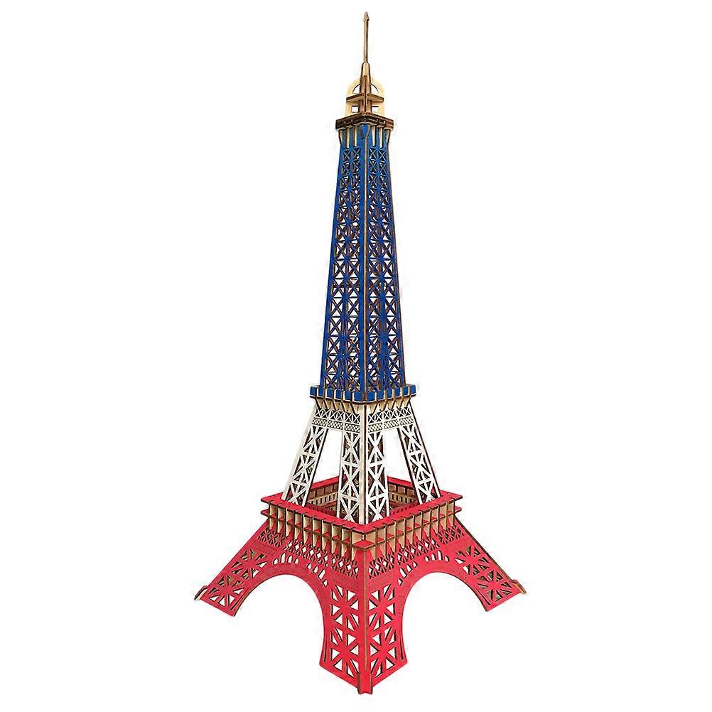 Eiffel Tower Jigsaw Puzzle Toy for Kids Playing Made of Wood 3D Model