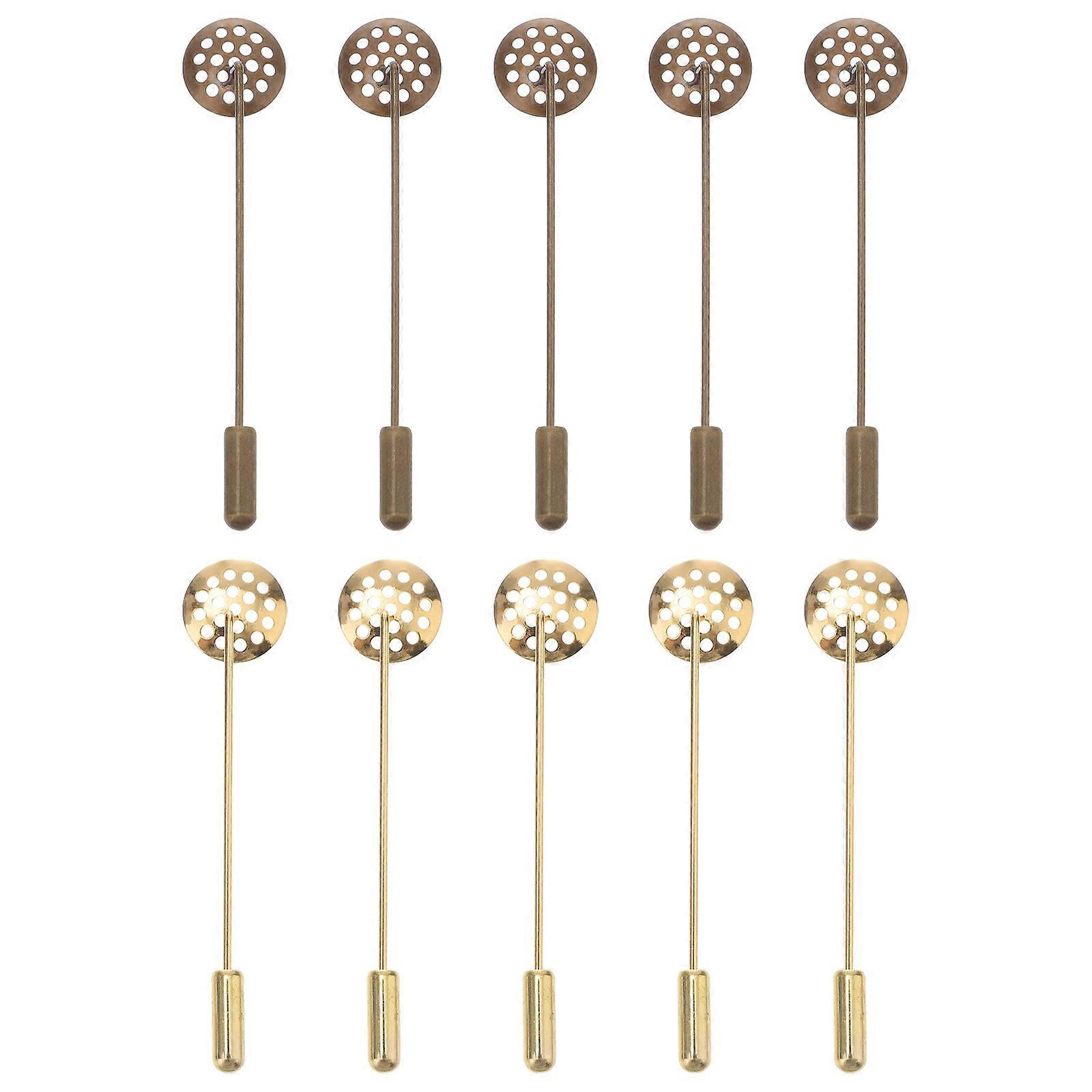 10 قطع سلامة فارغة بروش دبوس لخلق المجوهرات اليدوية مجموعة متنوعة من الألوان المستديرة دائمة دبوس