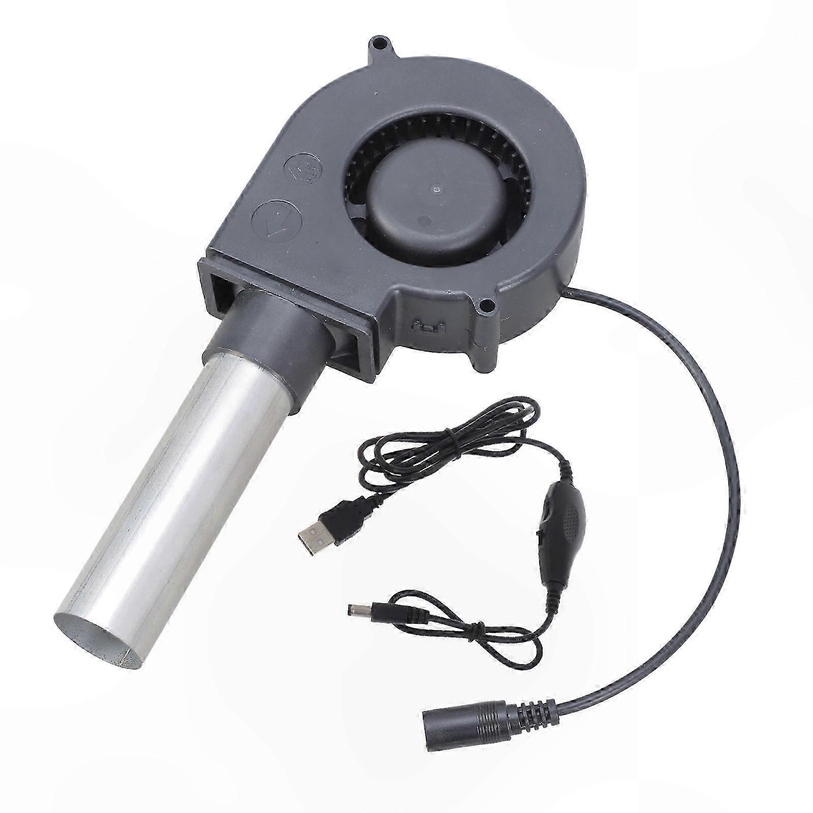 BBQ Air Blower Fan with USB Variable Speed Controller Centrifugal Fan for Camping Outdoor Quick Charcoal Starter Cooking