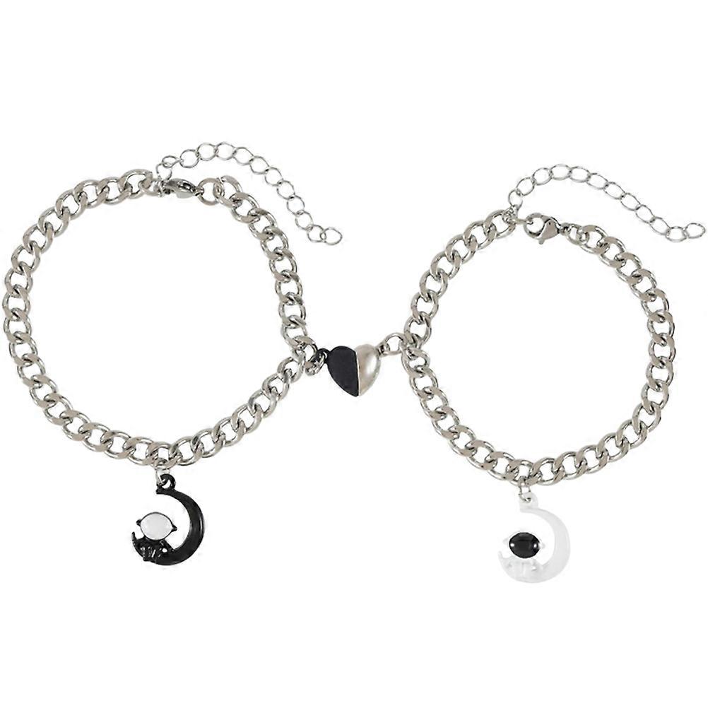 Stainless Steel Adjustable Couple Bracelets with Astronaut Design for Wedding Birthday or Everyday Use Multi 7 5 inches