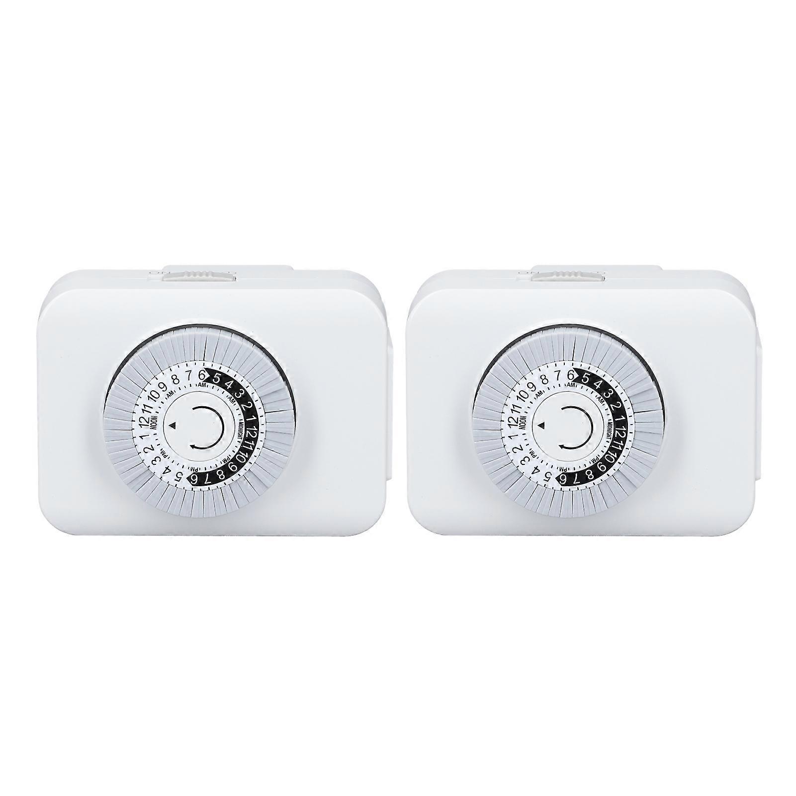 2PCS 24-Hour Mechanical Electrical Outlet Timer for Kitchen, Space Saving