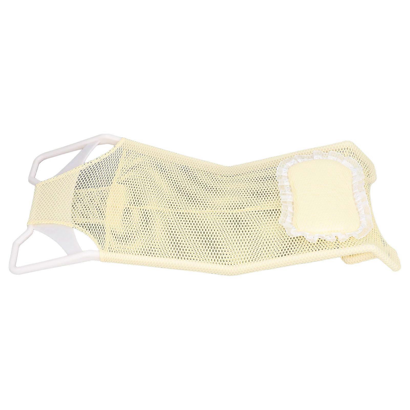 Foldable Newborn Baby Bathing Net Skid Resistance Safety Bathtub Support Mesh Yellow