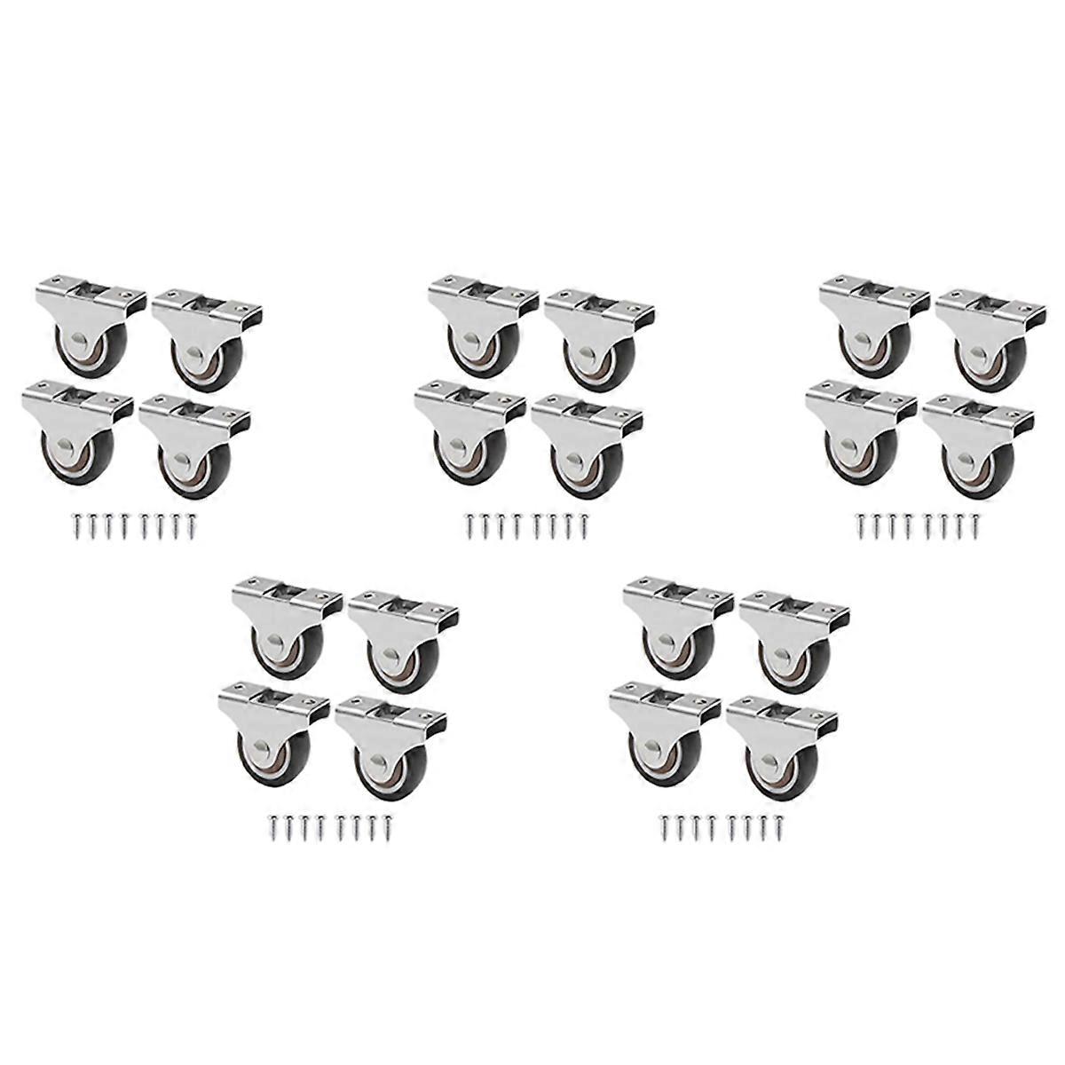 20 Pcs Mini Casters Furniture Casters Small 25mm Fixed Casters Directional Movable Casters Movable C
