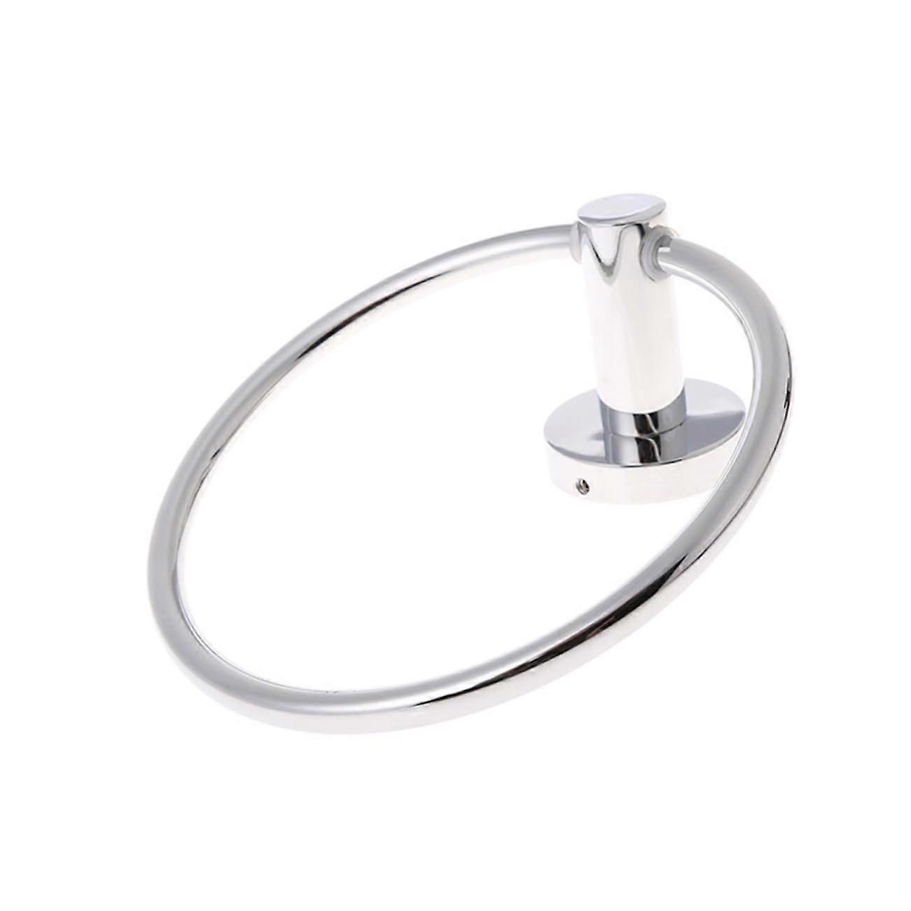 Stainless Steel Bathroom Towel Rack with Round Bracket Easy Install Vinyl Hardware for Modern Bathrooms
