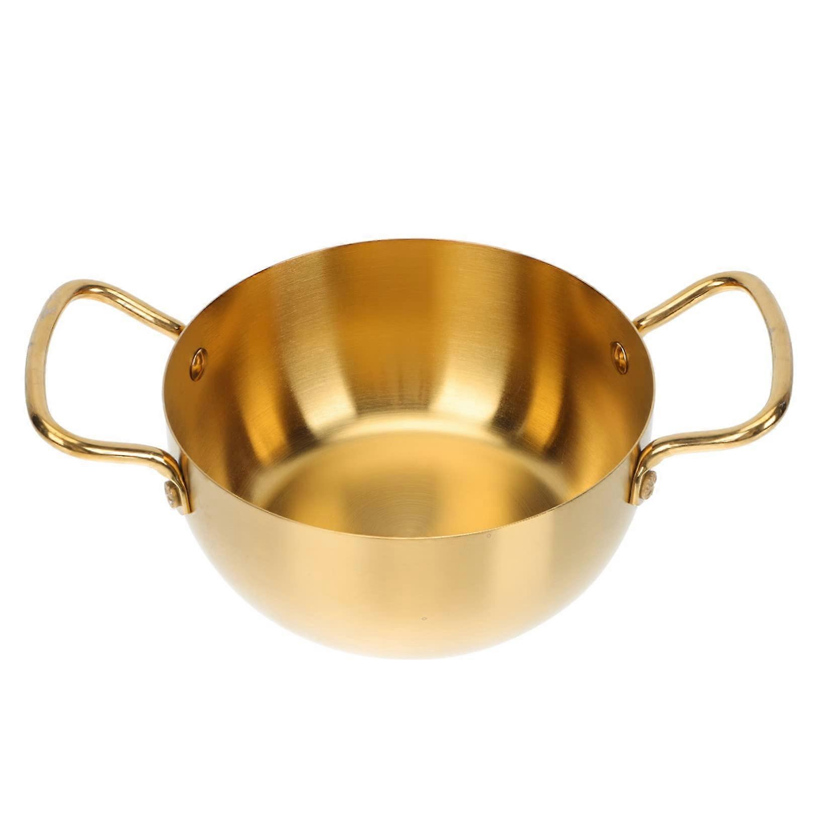 Goldcolored pot with double handles Induction suitable for gas and electric stoves