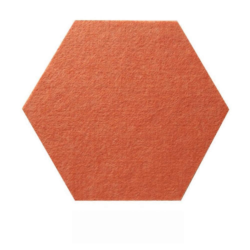 Hexagonal felt pinboard tiles, selfadhesive pinboard tiles, photo display boards for photos, memos, wall decoration, pinboards (Orange)