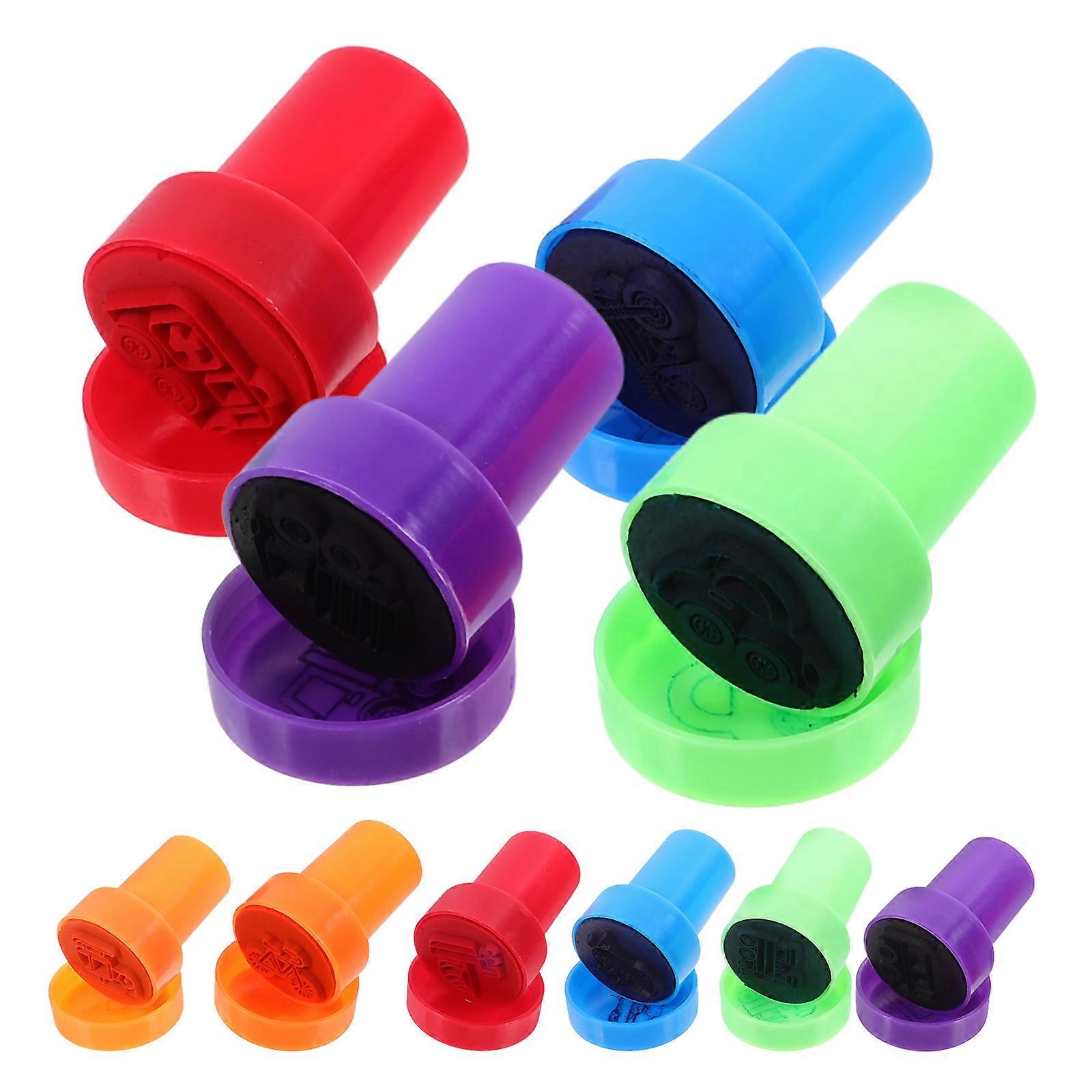 Traffic Vehicle Stamp Toys for DIY Use 10Pcs Public Transport Stamps Set