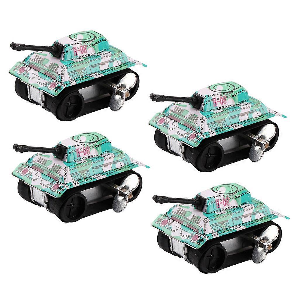 Adorable Wind Up Tank Toys for Kids Made of Iron Safe and 4Pcs