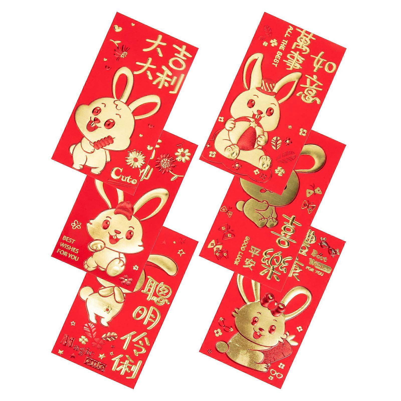 Lucky Money Envelopes 30Pcs Red Packet Storage Holder Rectangular For Family Members 16.5x9cm