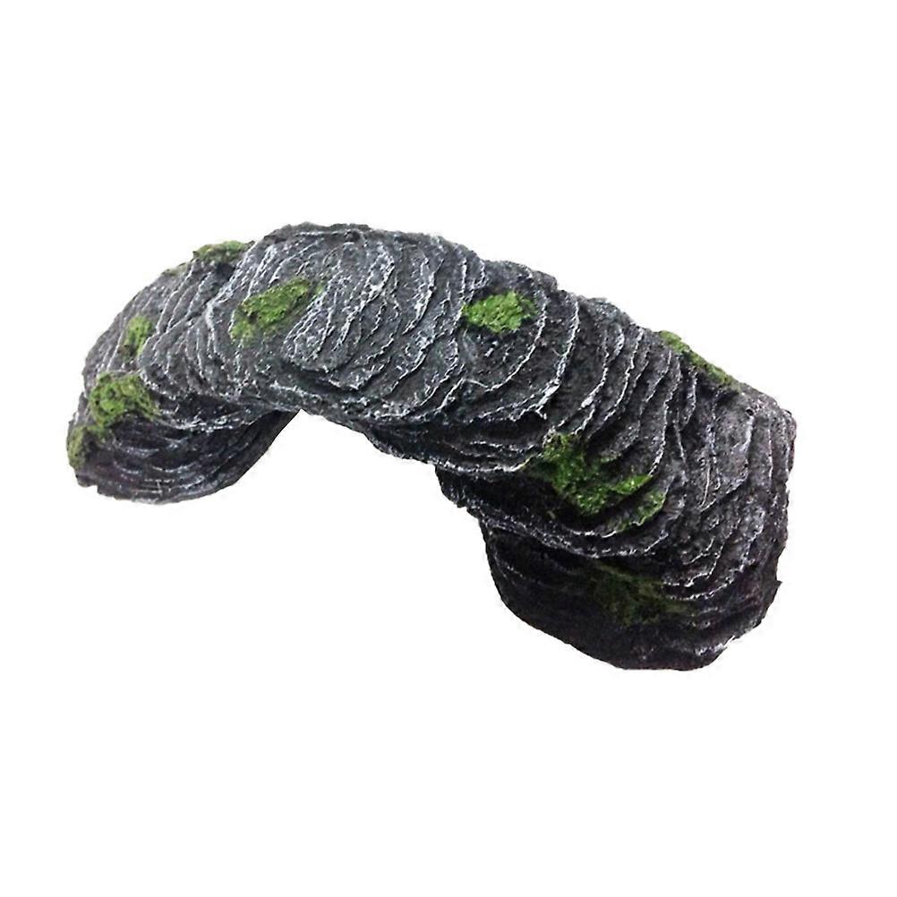 Grey Turtle Basking Reptile Stone Bridge Climbing Hideout For Aquarium Decoration In 22*7*9cm Size 1Pack