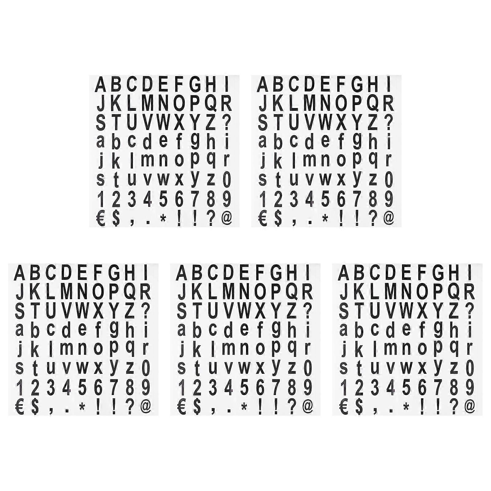 Diy Self Adhesive Letter Number Stickers Scrapbooking Gift Decoration Early Learning Supplies Removable No Residue Home Craft Projects 5 Sheets