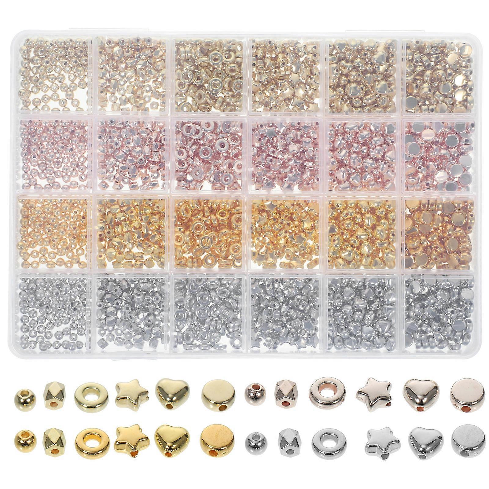 2160pcs DIY Jewelry Beads Set – Plastic Spacer Beads for Necklace, Bracelet & Earring Making – Durable, Skin Friendly & Easy to Use