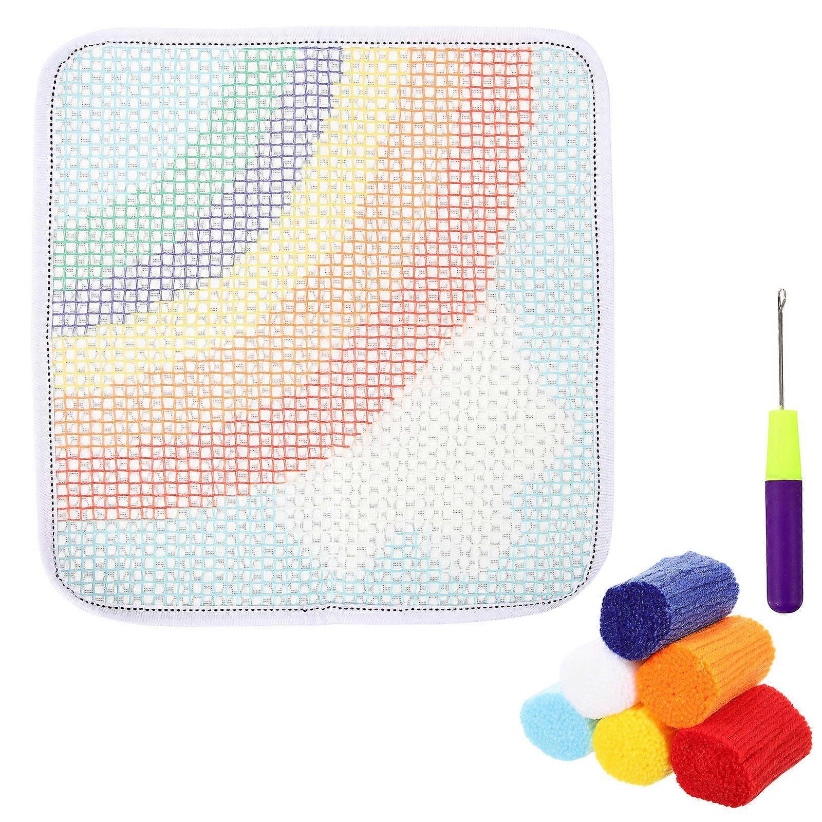 1 Set of Latch Hook Kit DIY Embroidery Cushion Crochet and Rug Carpet Needlework Kit
