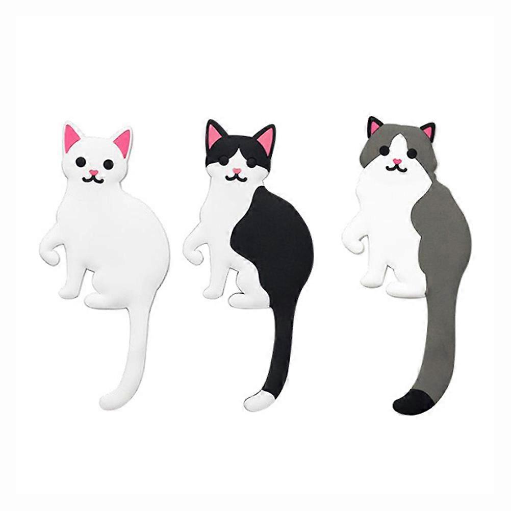 Cute Cartoon Cat Tail Hook 3Pcs Key Bag Holder For Home Living Room Assorted Color Unique Design