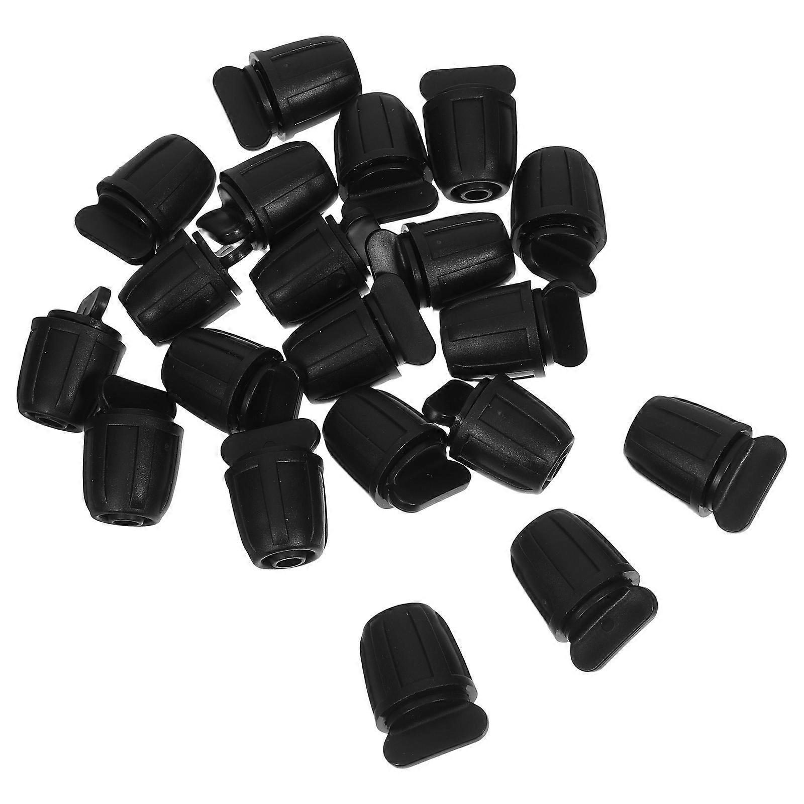 20 Black Plastic Plugs for Pipe Use with Durable POM Material and Tight Fit