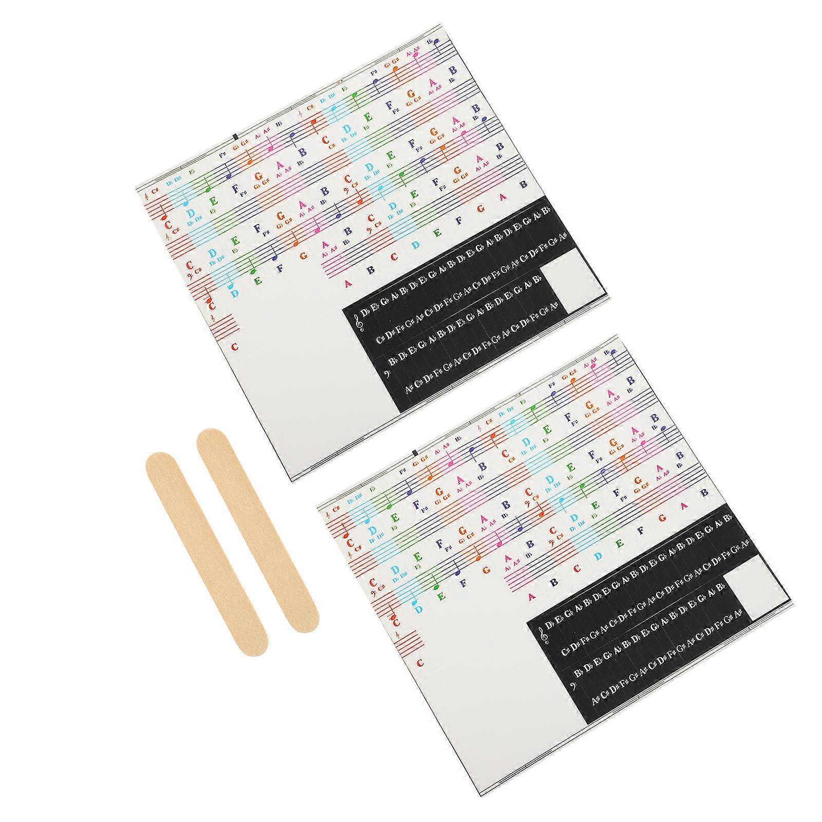 Keyboard Stickers 1Set Adhesive Piano Decals For Beginners Assorted Color Learning Tool For Piano Practice