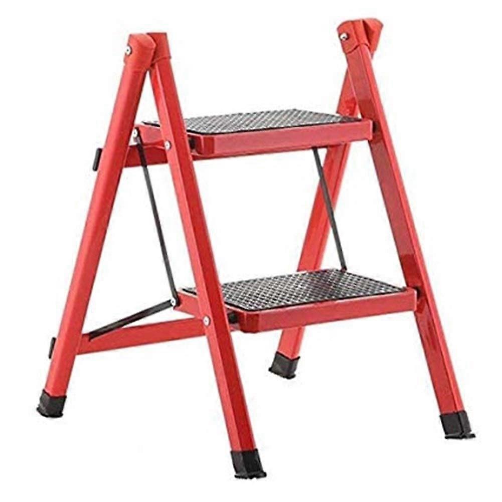 Foldable 2step step stool, pedal ladder with platform bench, 20 x 15.7 x 22.8 inches, Black