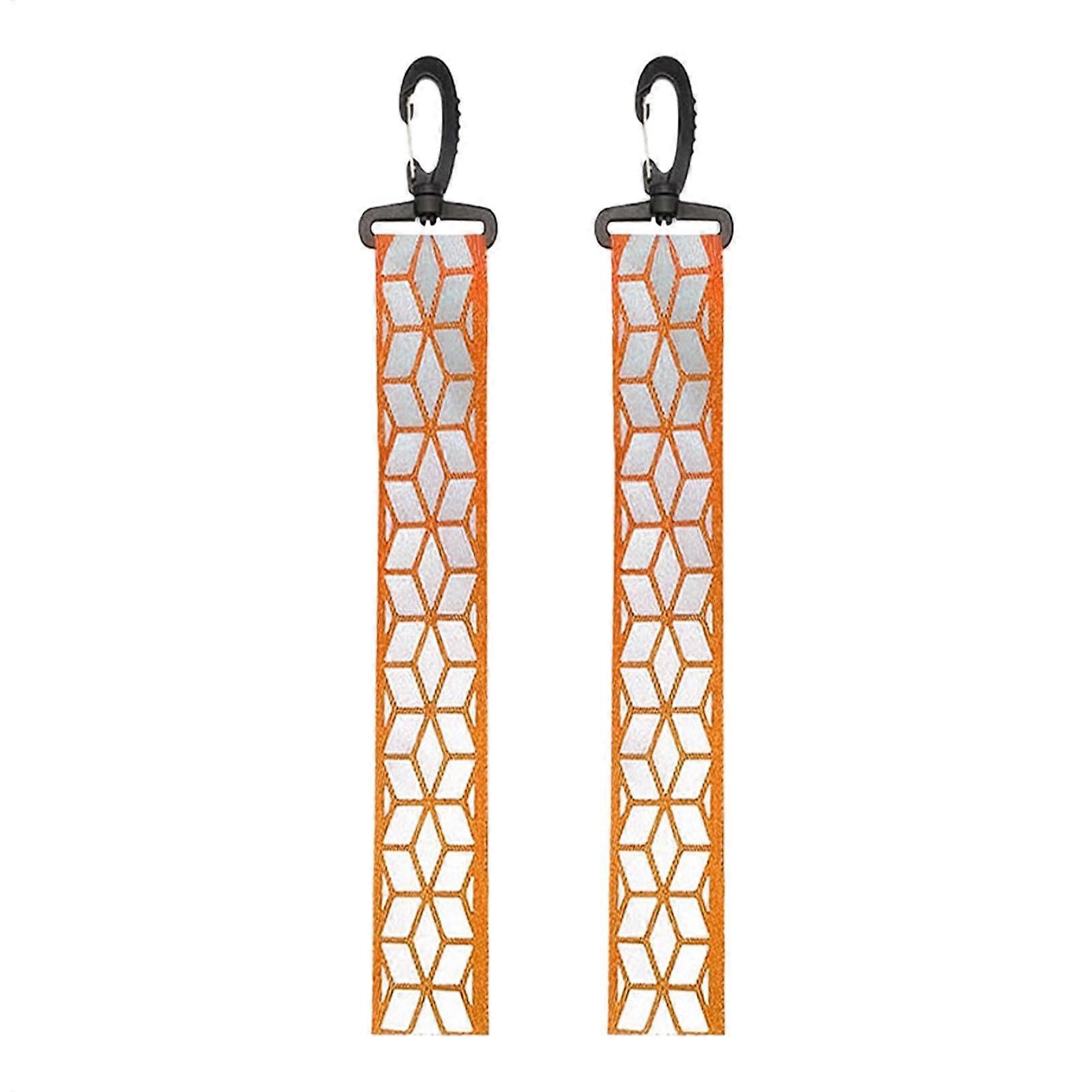 Reflective Backpack Tag and Keychain for Clothing Safety | Compact Lightweight Orange for Outdoor Activities