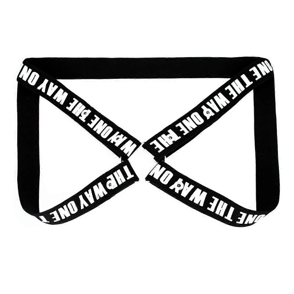 Auxiliary Belt for Men Chastity Lock Fastening Belt Elastic Black / White