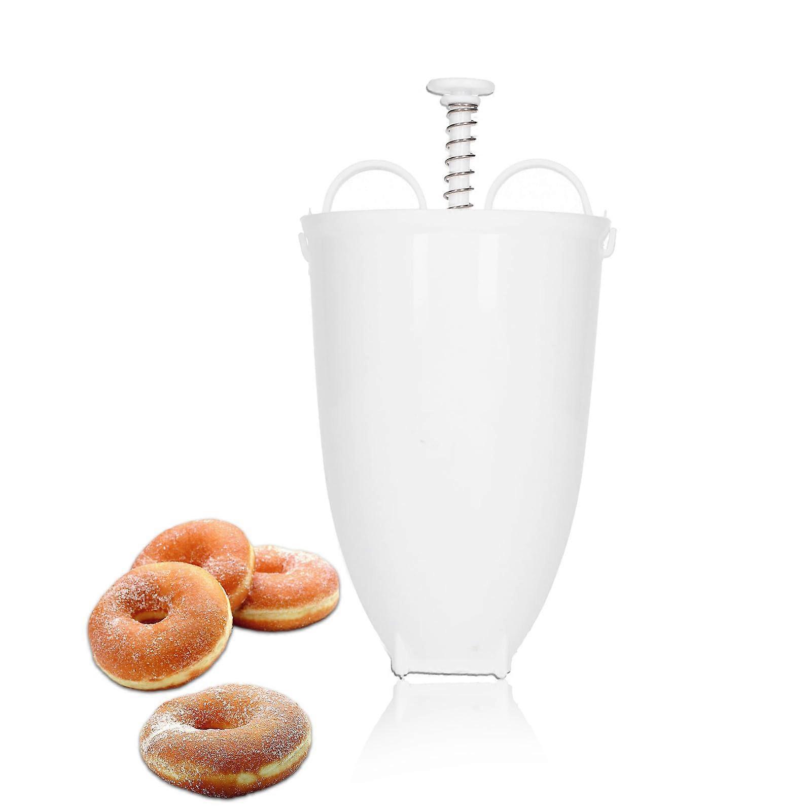 DIY Donut Maker Donut Dispenser Donut Mix for Mini Donut Maker Doughnut Making Molds Kitchen Baking Accessory (White)
