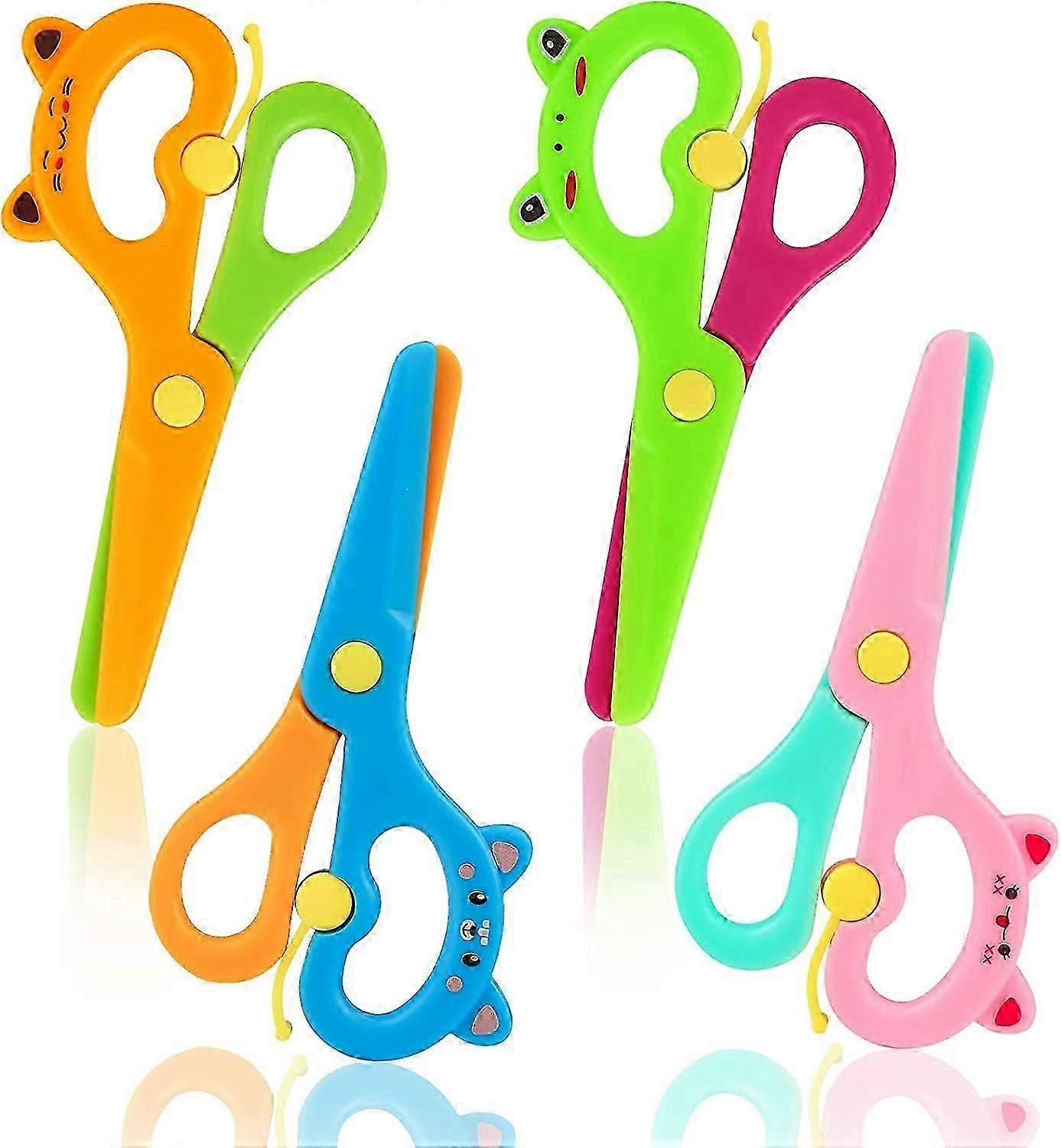 4-Pack Kids Safety Scissors - Plastic Training Scissors for Arts & Crafts