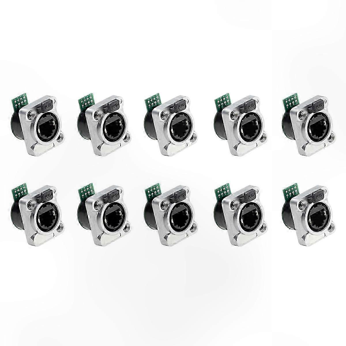 10PCS Ethernet Rj45 Chassis Socket NE8FDP Ethernet Pass Through Connector IP65 Waterproof B