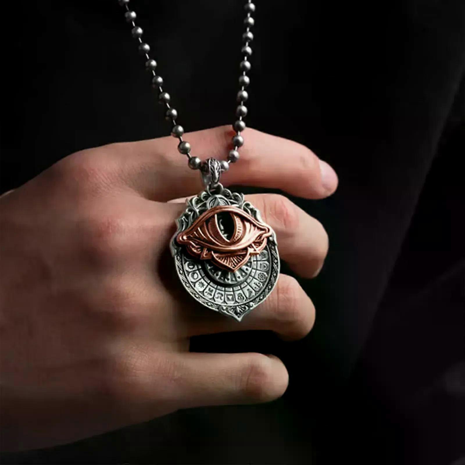 Pendentif Tournant Tarot Œil De La Providence - Collier Mystique En Alliage De Zinc Pour Hommes Et Femmes