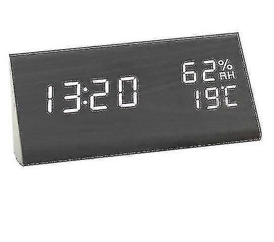 Digital Alarm Clock Wooden Electronic Led Clocks HG