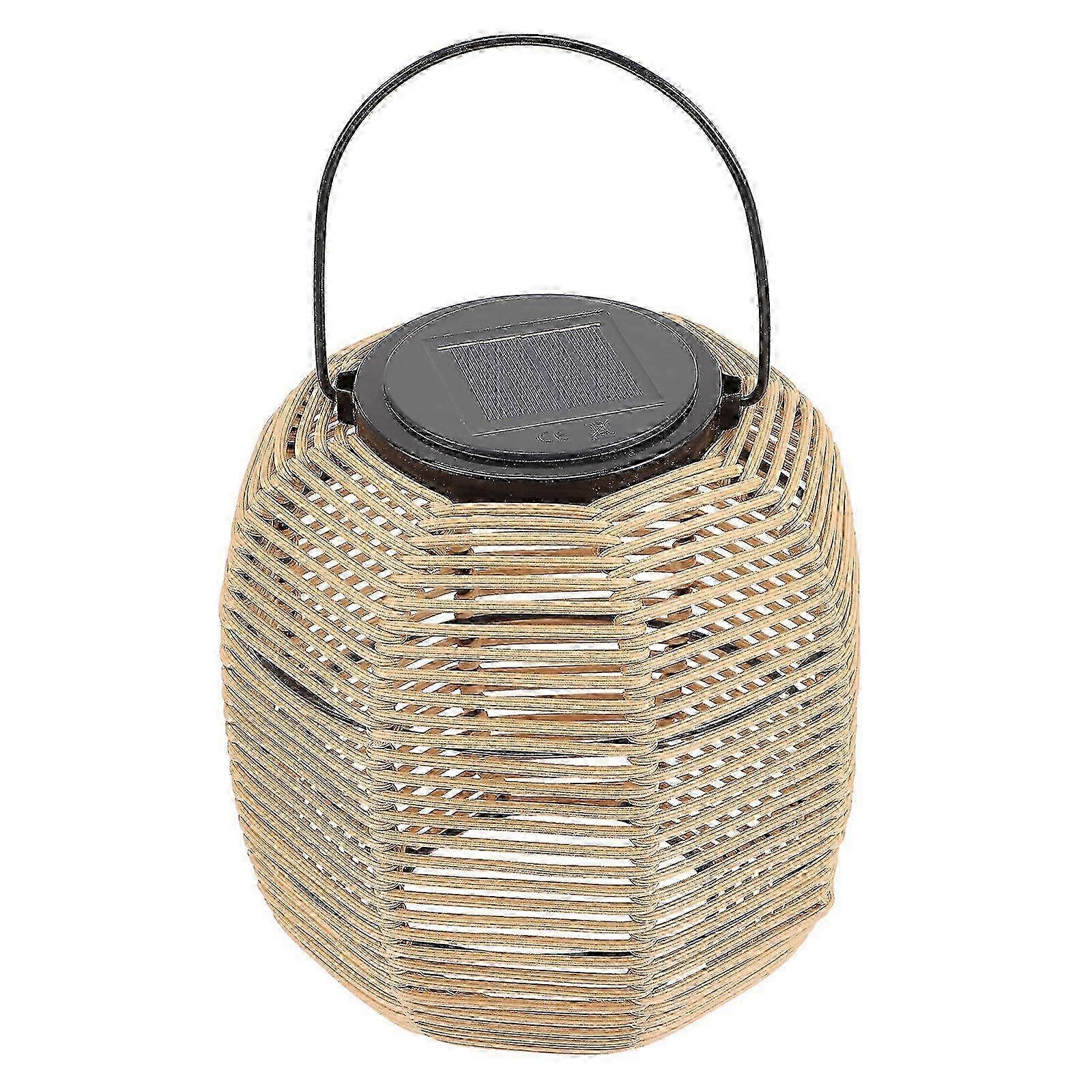 Solar Powered Hanging Lantern for Outdoor & Patio Decor, Waterproof Yard Light in Light Yellow, 27x16cm