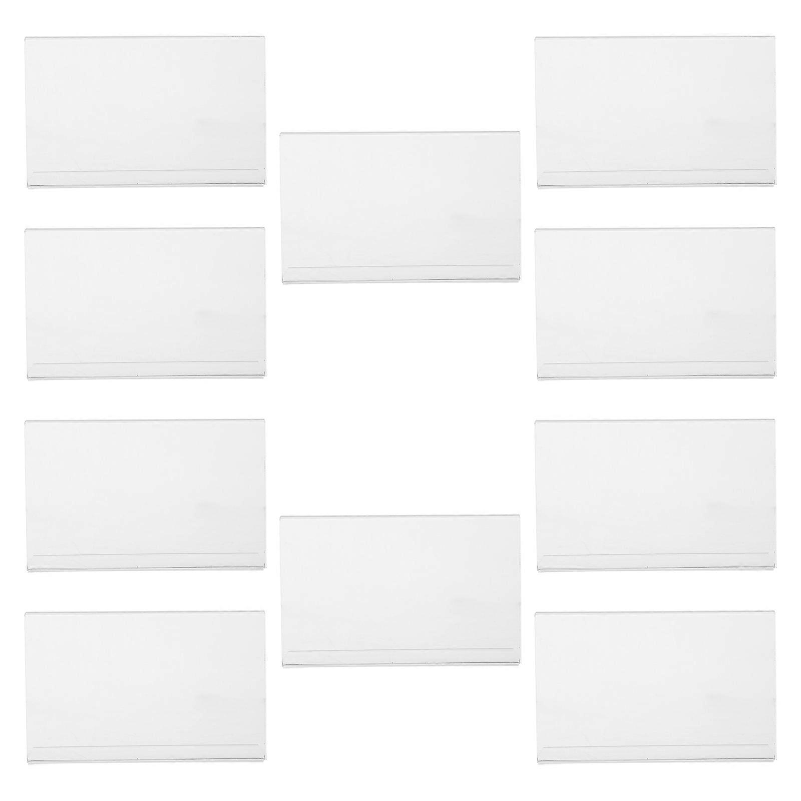 10Pcs Small Acrylic Sign Holder For Retail Counters Transparent Price Display Product Labeling Table Stand 9.30X6.10X3.60CM