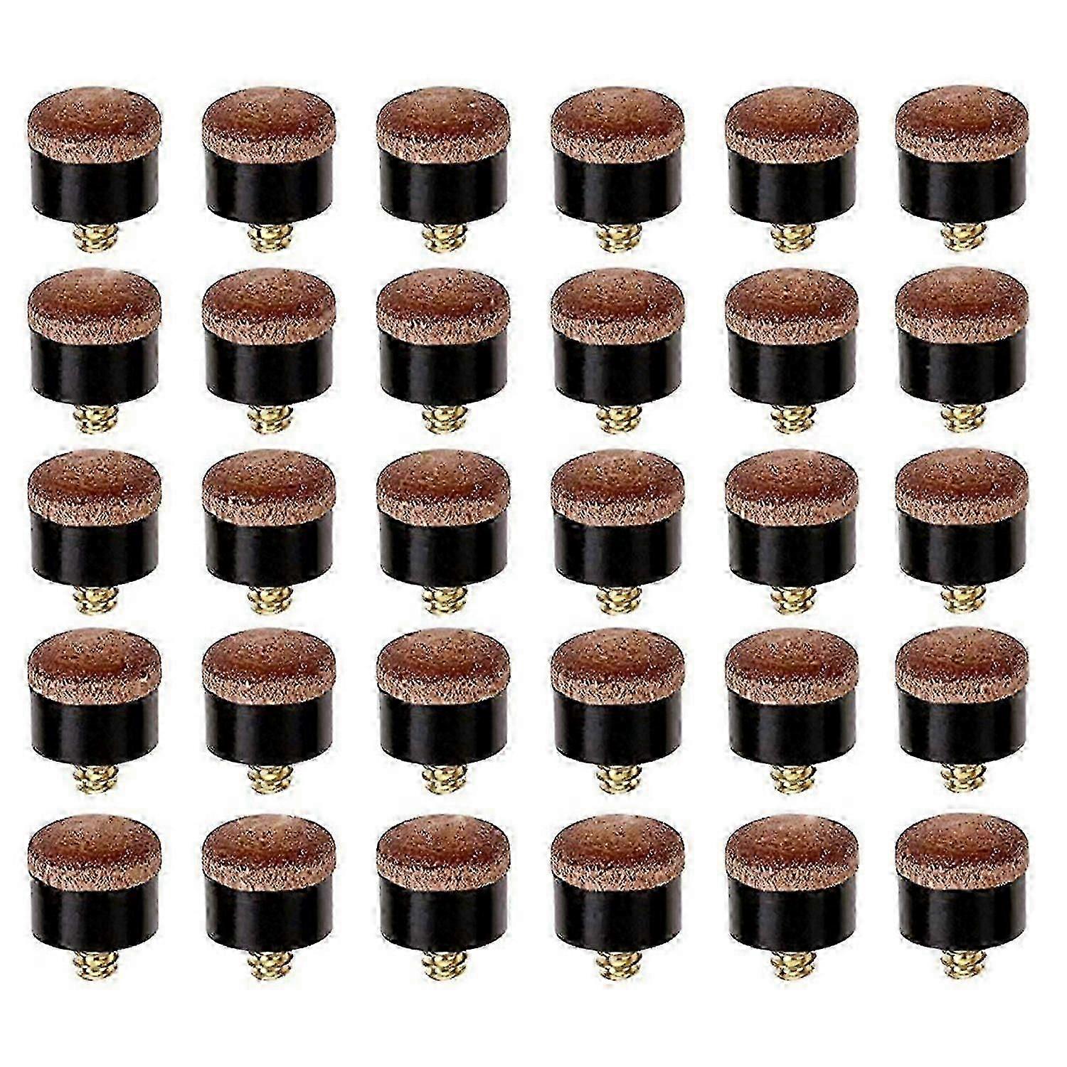 30 Pcs Billiard Pool Cue Stick Screw-on Tips 12mm Replacement Billiard Cue Tips Compatible Pool Cues and SnookerZZ16