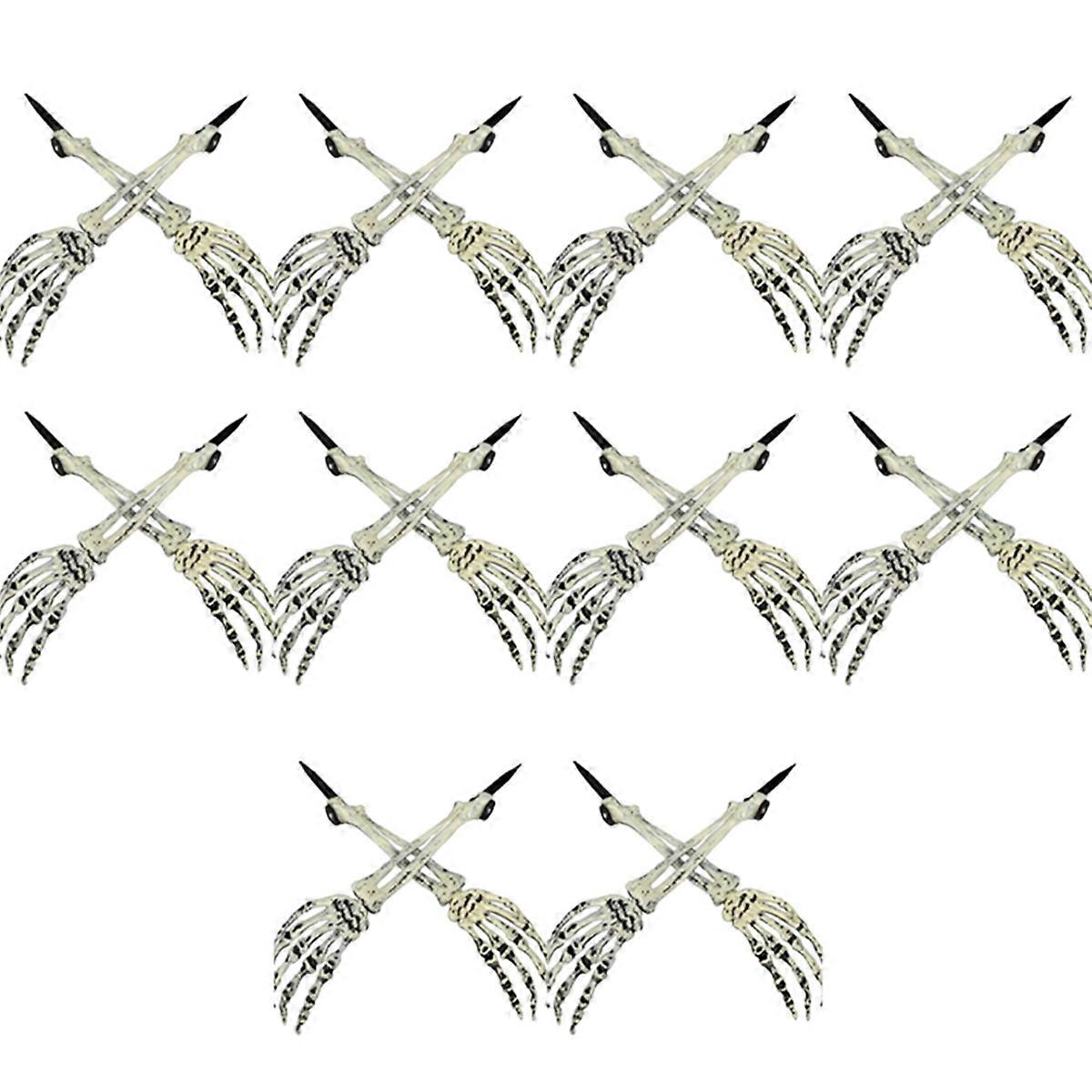 20 Pieces of Halloween Skeleton Arm Decorations Realistic Skeleton Hands Suitable for Garden Lawn C